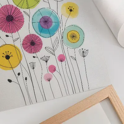 Poster Bunte Blumen im modernen Stil Freude