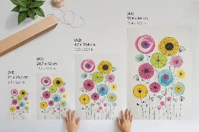 Poster Bunte Blumen im modernen Stil Freude