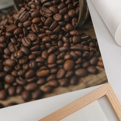 Kunstdruck leinwand Kaffeebohnen in einer verstreuten Anordnung direkt aus der Dose