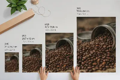 Kunstdruck auf Leinwand kaffeebohnen aus der dose verstreut