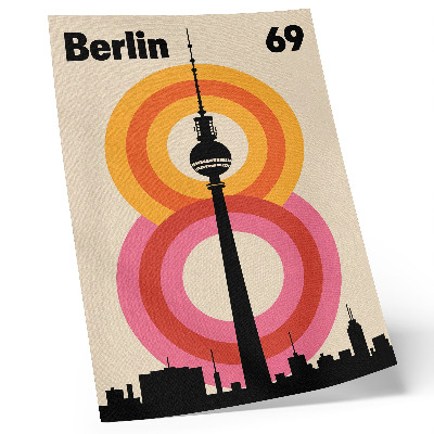 Wandposter Retro-Atmosphäre Turm Kreis bunte Ringe