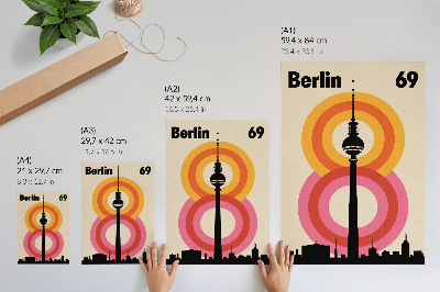 Wandposter Retro-Atmosphäre Turm Kreis bunte Ringe