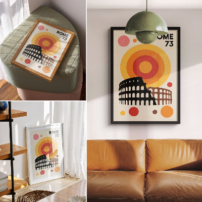 Kunstdruck leinwand Künstlerische Retro-Kreise des Kolosseums