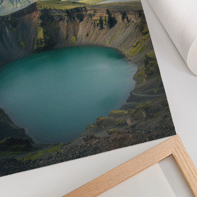 Poster Türkisfarbener See, Berge, wunderschöne Wolken
