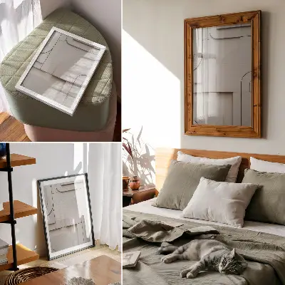 Kunstdruck auf Leinwand geometrische Formen in moderner und eleganter Komposition