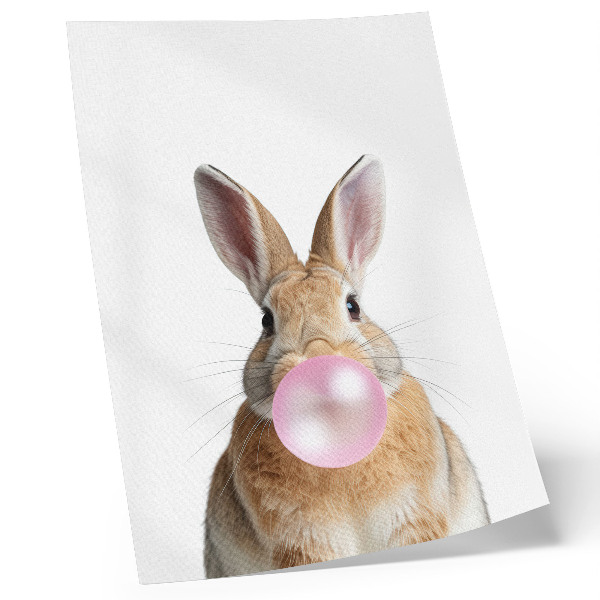 Kunstdruck leinwand Kaninchen, Tiere, rosa Kaugummi