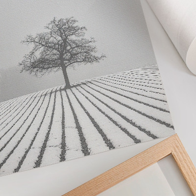 Poster Baum im Schnee, Winterlandschaft, Minimalismus