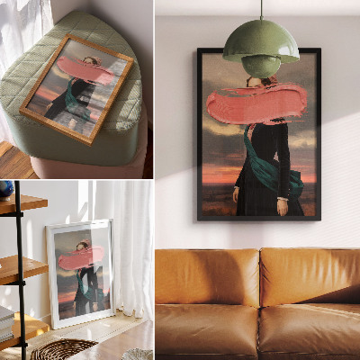 Poster Klassische Figur mit rosa Kontrast