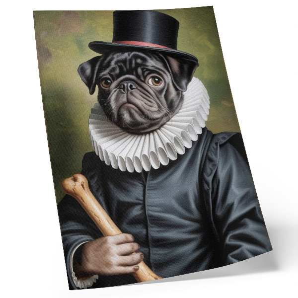 Poster Abbildung eines Hundes in einem Renaissance-Kostüm