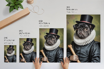 Poster Abbildung eines Hundes in einem Renaissance-Kostüm