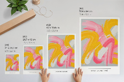 Kunstdruck leinwand Dynamische Striche in Rosa, Gelb und Weiß