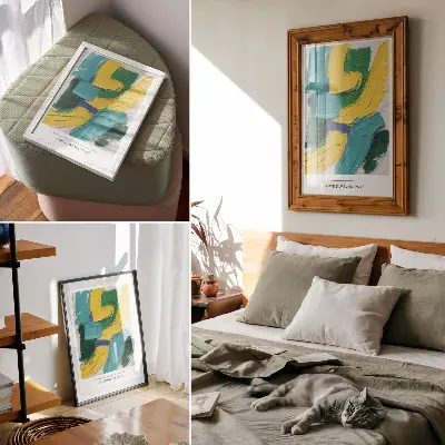 Wandposter energetische Farben mit dynamischer Abstraktion