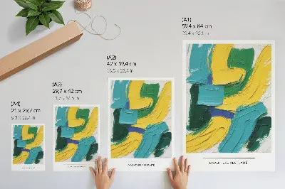 Wandposter energetische Farben mit dynamischer Abstraktion