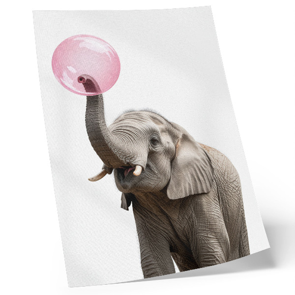 Kunstdruck leinwand Elefant mit einer Blase, Modernität, Humor, Sanftmut