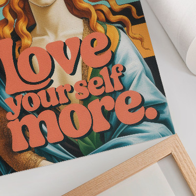 Poster Frau hinterlässt kontrastierende Schriftzüge