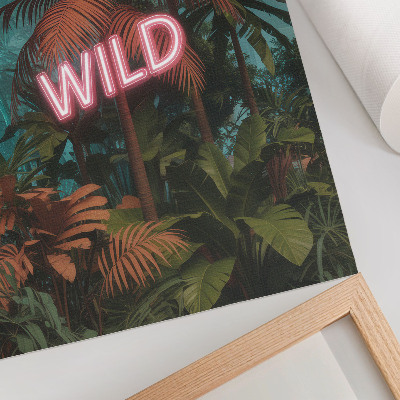 Wandposter Frische tropischer Blätter, Neonreklame