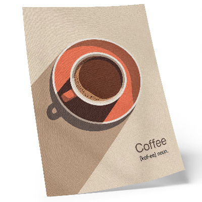 Wandposter Kaffeetasse in warmen Farben, minimalistisch