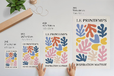 Poster Farbenfrohe Abstraktion mit Pflanzenformen