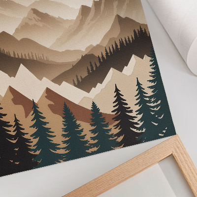 Kunstdruck leinwand Berge und Bäume, Harmonie der Natur, ruhige Schatten