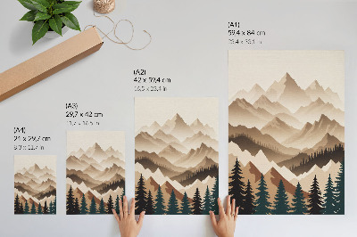 Kunstdruck leinwand Berge und Bäume, Harmonie der Natur, ruhige Schatten