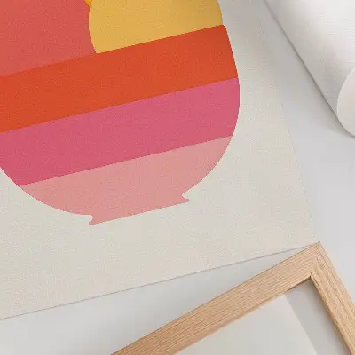 Poster lebhafte Kreise in einer Schale im minimalistischen Stil