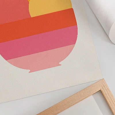 Poster Lebhafte Kreise in einer Schale, minimalistischer Stil