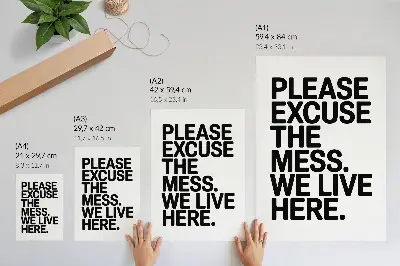 Kunstdruck auf Leinwand humorvoller Text im minimalistischen Stil mit Kontrast