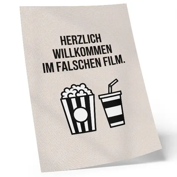Wandposter aussagekräftige Textsymbolik auf kino-beigem Hintergrund