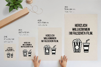 Wandposter Aussagekräftige Textsymbolik, Kino-beiger Hintergrund