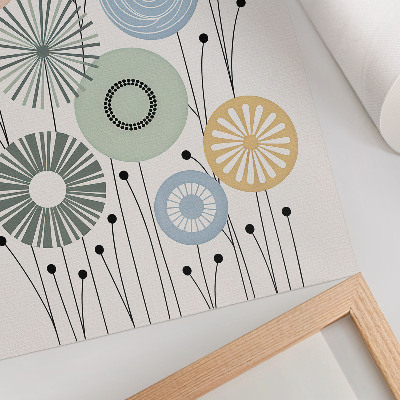 Kunstdruck leinwand Farbenfrohe geometrische Blumen auf hellem Hintergrund