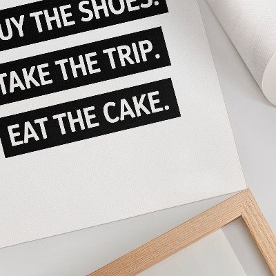 Poster Buchstaben auf schwarzem Hintergrund, inspirierende Typografie