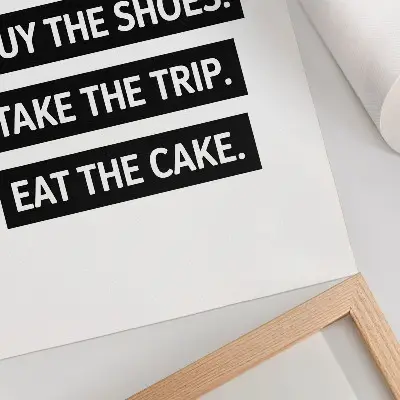 Poster mit inspirierender Typografie in Buchstaben auf schwarzem Hintergrund