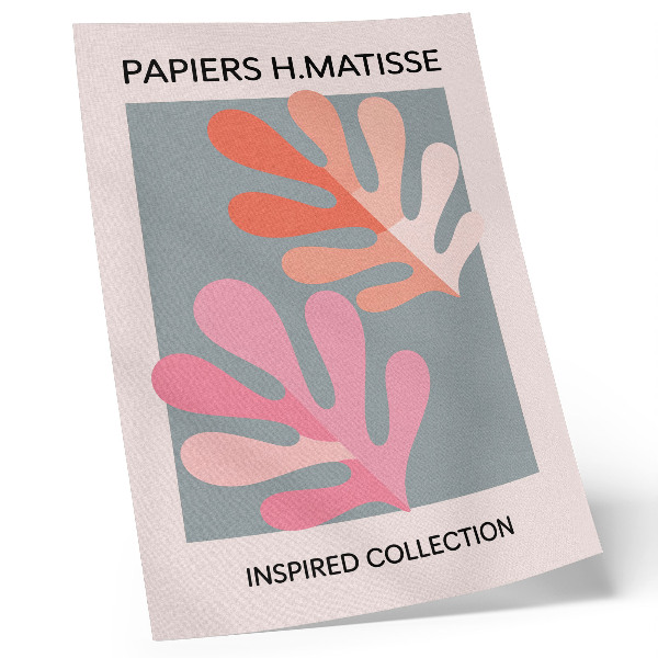 Poster Geometrische Blätter, inspiriert von Matisses farbenfroher