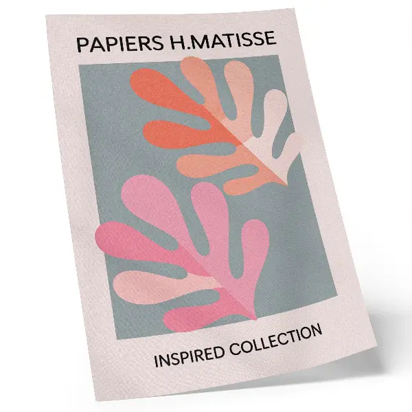 Poster Geometrische Blätter inspiriert von Matisses farbenfroher Kunst
