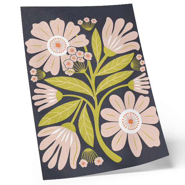 Wandposter Retro-Blumenmotive ohne den Aufwand