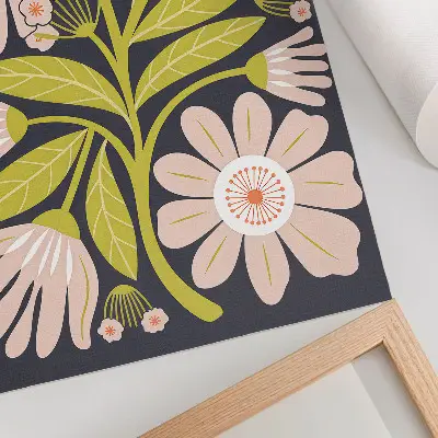 Wandposter mit Retro-Blumenmotiven ohne großen Aufwand