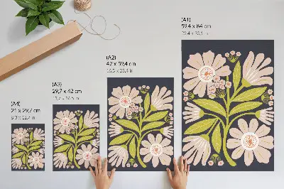 Wandposter mit Retro-Blumenmotiven ohne großen Aufwand