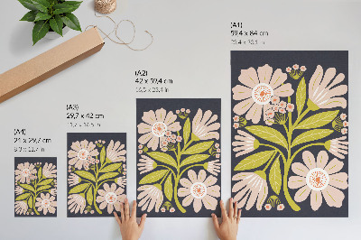 Wandposter Retro-Blumenmotive ohne den Aufwand