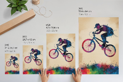 Kunstdruck leinwand Radfahrer dynamische Farben moderne Aktion