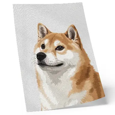 Poster ein minimalistischer Hund in Beige- und Cremetönen