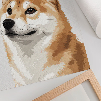 Poster Ein unverwechselbarer Hund in Beige- und Cremetönen, minimalistisch