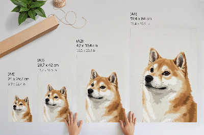 Poster Ein unverwechselbarer Hund in Beige- und Cremetönen, minimalistisch