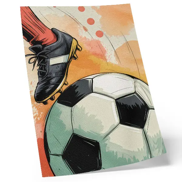 Poster mit sportlichem Akzent, schönen Farben und dynamischer Komposition