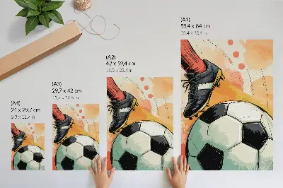 Poster mit sportlichem Akzent, schönen Farben und dynamischer Komposition