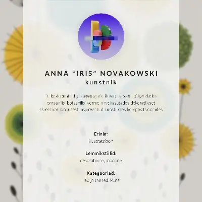 Wandposter mit weißen Blüten, rosa Schrift und grünem Kontrast
