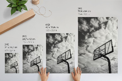 Poster Kontrastreicher Himmel, Wolken, Korb, Stadtleben
