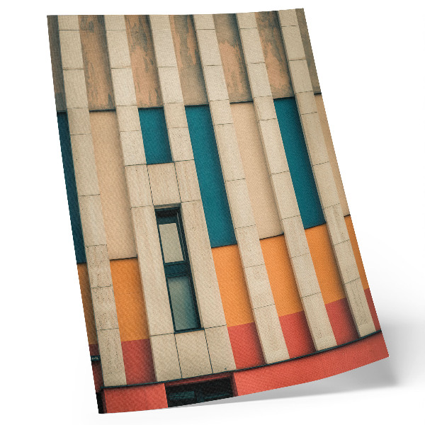 Kunstdruck leinwand Farbenfrohe Fassadenpaneele in rhythmischer Komposition
