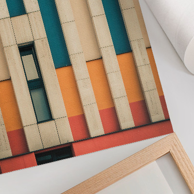 Kunstdruck leinwand Farbenfrohe Fassadenpaneele in rhythmischer Komposition