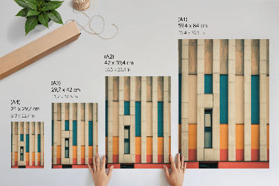 Kunstdruck leinwand Farbenfrohe Fassadenpaneele in rhythmischer Komposition