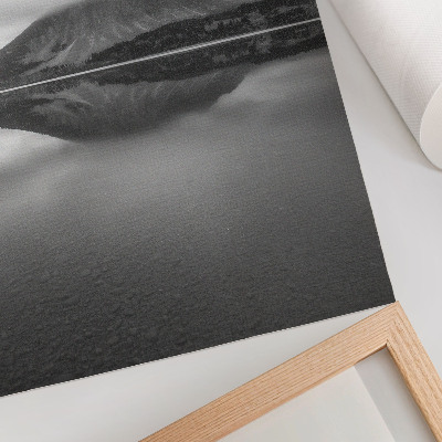 Kunstdruck leinwand Grautöne, Berge, Spiegelung im See, Harmonie